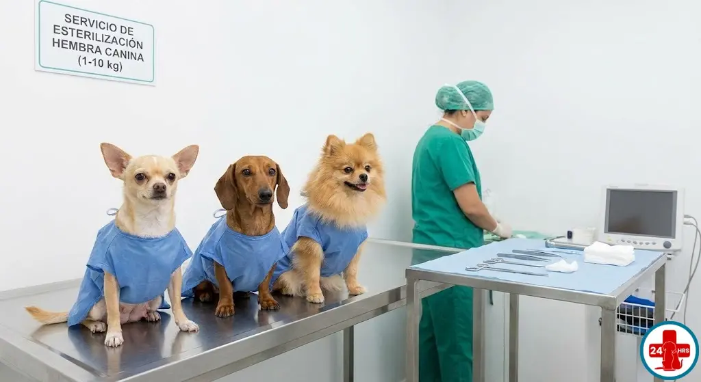 Esterilización Hembra Canina 1-10 kg